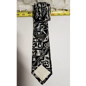 Vintage Emilio Ponti Roma-Milano Abstract Geometric Silk Tie